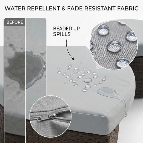 84" Outdoor Round Daybed Cover Replacement -4 Set- Wate Repellent & Fade - Image 5