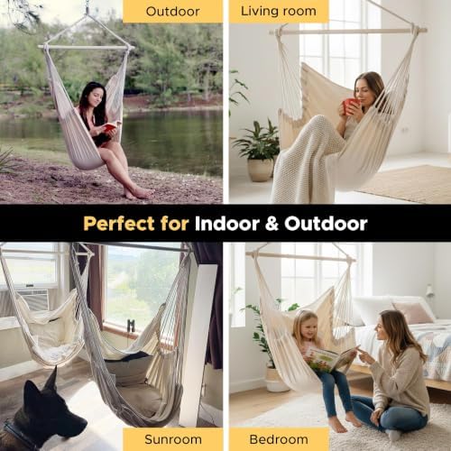 ADVOKAIR Hammock Chair Swing 500lbs Steel Bar Multi-Size Bedroom&Porch - Image 5