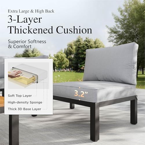Sophia & William 6-Seat Metal Patio Sofa Sectional Set - Image 4