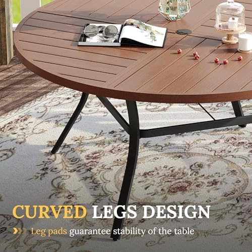 VICLLAX Round Patio Table with Adjustable Umbrella Hole - Image 6