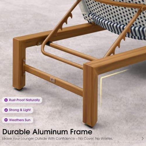 PURPLE LEAF French Outdoor Chaise Lounge Wicker 1 Piece - Image 5