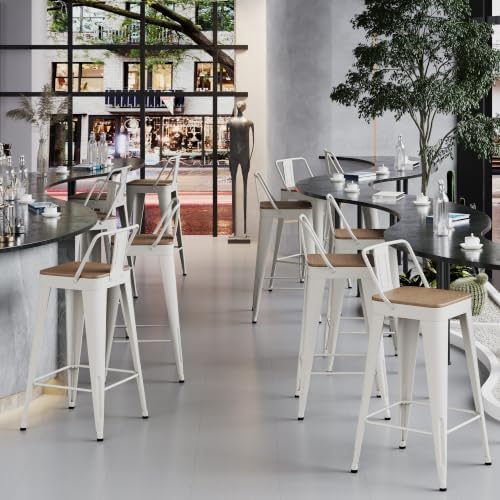 HAOBO Home 30" Metal Bar Stools Counter Height Stool Set of 4 - Image 3