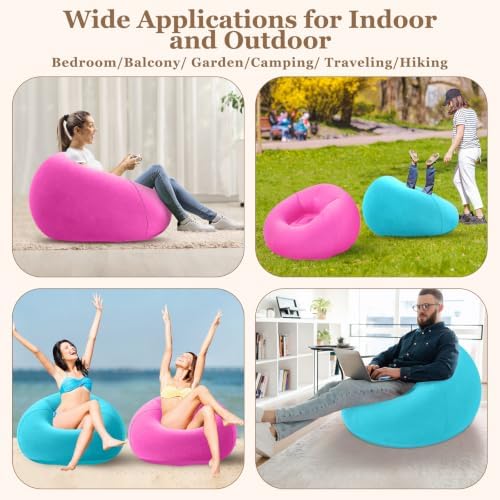 Realspring Inflatable Bean Bag Chairs, Lake Blue - Image 7