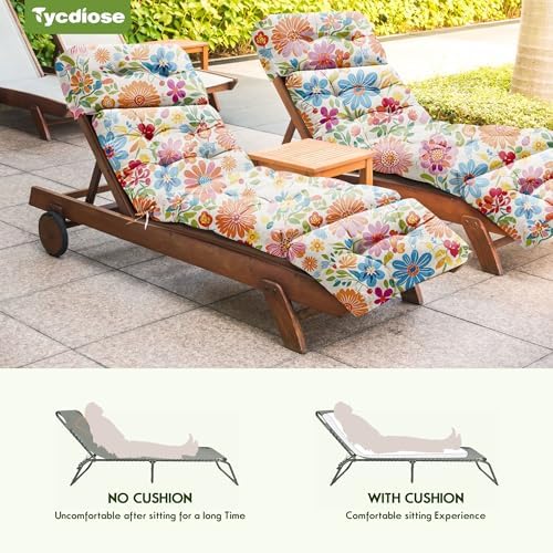 Outdoor Chaise Lounge Chair Cushion Waterproof 74.4x22x4.7 Inch - Image 6