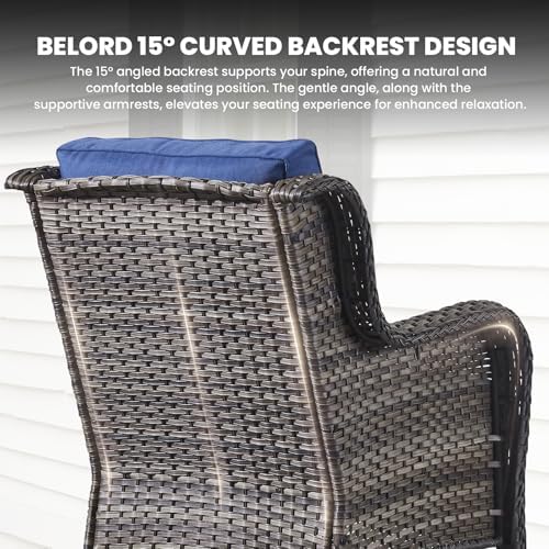 Patio Wicker Sofa Set 6 Pieces Patio Furniture Set Outdoor Couch, 2 Patio - Image 5