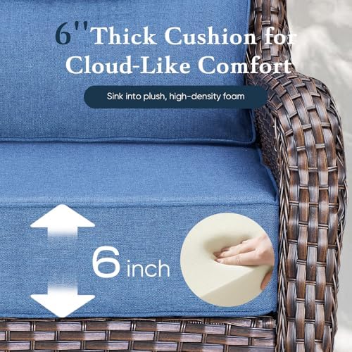 Luxury 6" Thick Cushioned Outdoor Swivel Rocker Patio Chairs Set of 4 - Image 4