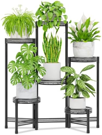 Plant Stand Indoor Outdoor, 6 Tier Iron Corner Shelf by iDavosicly