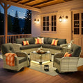 HOOOWOOO Outdoor Sectional Patio Furniture Set, 9 Pieces Wicker Conversation by DesignforBetterLife