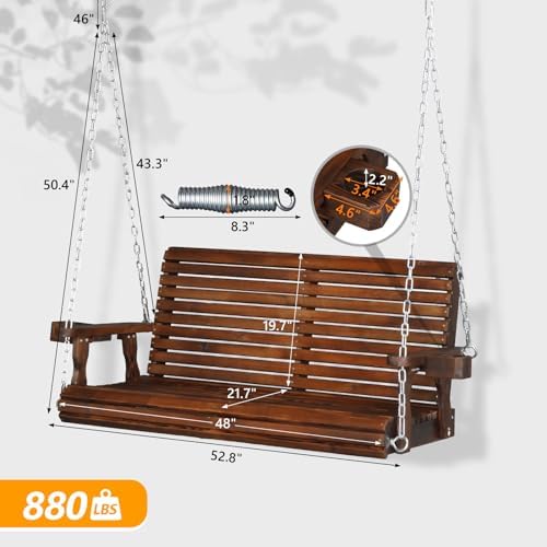 VINGLI XL 4 FT Pro Wooden Porch Swing - Image 4
