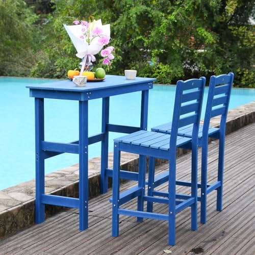 52.4'' Rectangle Outdoor Bar Table, Patio Counter Height Bar Table, HDPE - Image 5