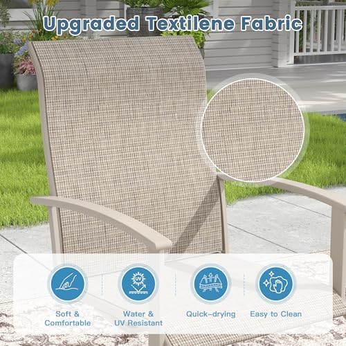 DIFY Outdoor Dining Set for 8, 59.8" Round Table & Sandshell Swivel Chairs - Image 4