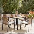 5 PCS Acacia Wood Patio Dining Set by Andehomy