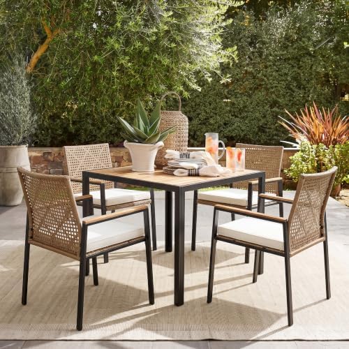5 PCS Acacia Wood Patio Dining Set by Andehomy