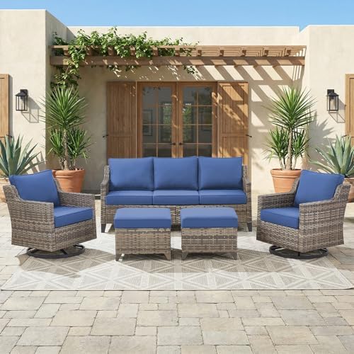 Patio Wicker Swivel Rocker Patio Chairs - Image 6
