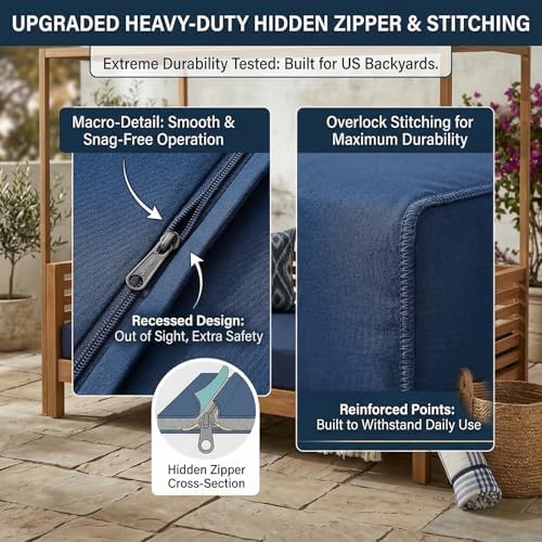 Twin Size Outdoor Swing Daybed Cushion Covers, Mattress Cover Water-Resistent - Image 4