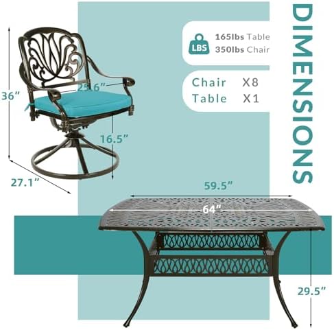 9-Piece Outdoor Patio Dining Set - Image 4