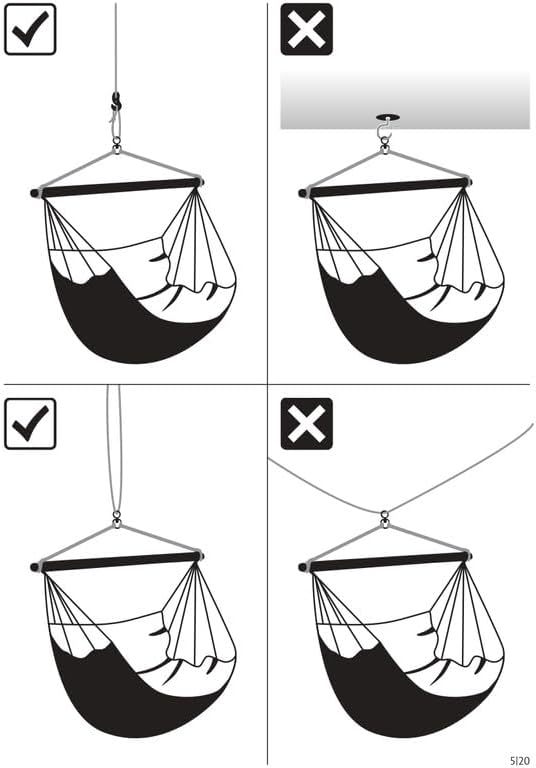 LA SIESTA® - Large Comfort Habana Cotton Hammock Chair & CasaMount - Hanging Chair w/Suspension Kit for Walls Ceilings & Square Beams - Indoor Outdoor Swing Hanging Chair Bedroom Balcony - Azure