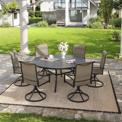 VICLLAX 50" Outdoor Round Patio Dining Table - Image 2