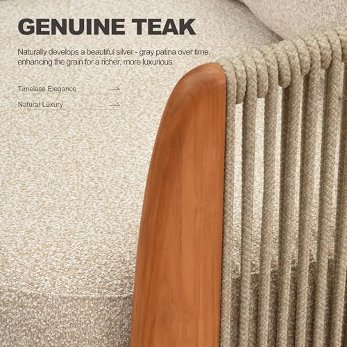 PURPLE LEAF Patio Conversation Sets 4-Piece Teak - Image 4