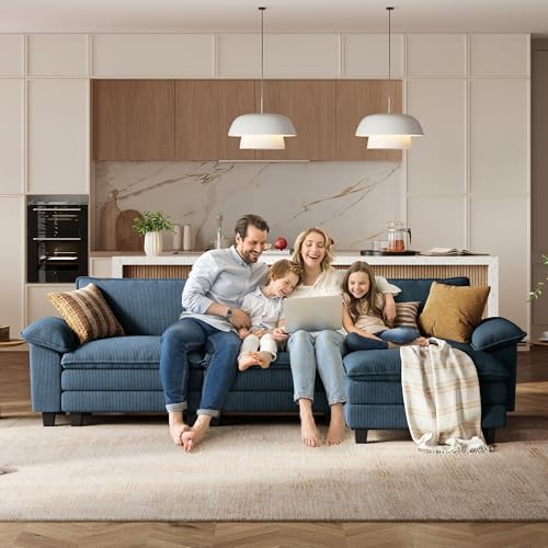 LINSY HOME 123'' Modular Sectional Sofa 3 Seat Couch Corduroy Cloud Couch - Image 6