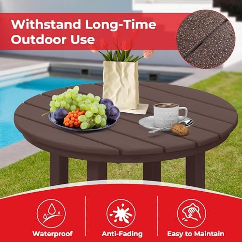 Outdoor Bar Table, Patio Bar Table 3-Pieces Set Bistro Dining Table Pub Table - Image 3