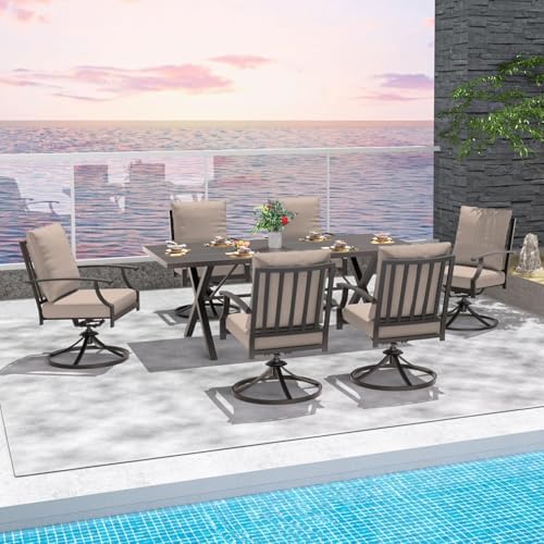 7-Piece Patio Dining Set Outdoor Conversation Set, Metal Outdoor Furniture Set by TrumbeakFurniture