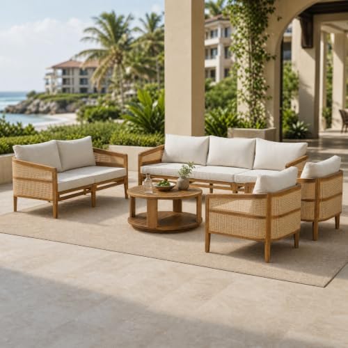 5-Piece Conversation Set Sectional Sofa, Patio Furniture Set - Image 4