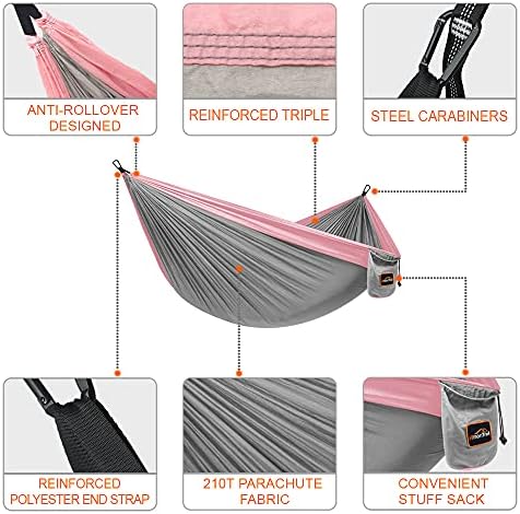 AnorTrek Camping Hammock, Super Lightweight Portable Parachute Hammock - Image 2
