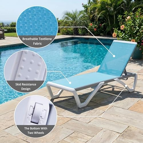 Kozyard Outdoor Chaise Lounge Chair, Full Flat Adjustable Patio Lounger - Image 6