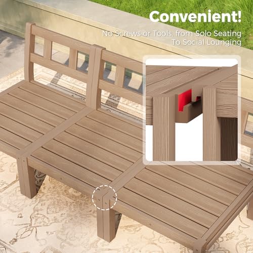 Modular Outdoor Patio Conversation Set, 6-Piece L-Shaped Sectional Sofa Set - Image 5