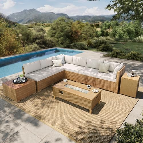 8-Piece Wicker Rattan Patio Sectional Set by HERASHOUSE