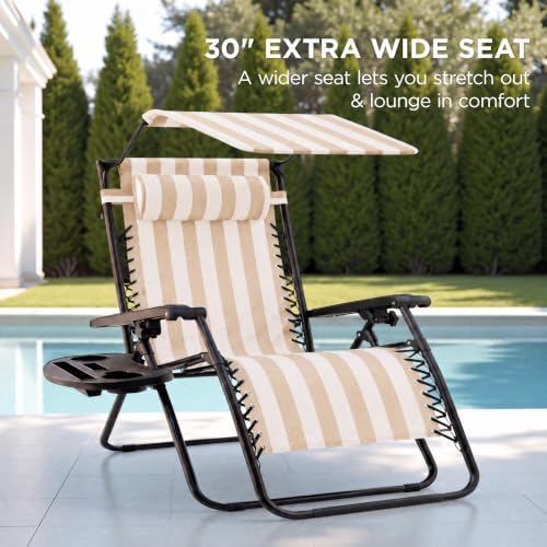 Best Choice Products Oversized Zero Gravity Chair Recliner w/ Canopy - Image 3
