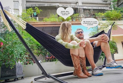 Hammock 2 Person Outdoor bedsize 220 x 150cm（Black） - Image 2