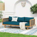 Merax 67.5" Outdoor Patio Daybed 3 Seater Sofa Bed, Acacia Wood Frame by Merax