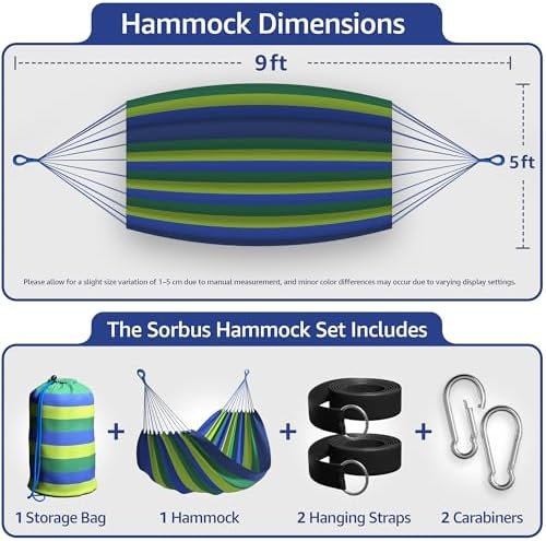 Sorbus Brazilian Double Hammock, Cotton Bed - Image 3