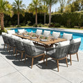 13 Pieces Outdoor Patio Dining Set, Aluminium Rectangular Dining Table and by LayinSun