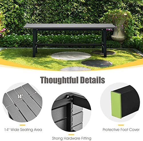 GIANTEX Outdoor Bench Seat, Backless Patio Garden Bench, 660 LBS Load - Image 6