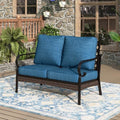 Steel Patio Sectional Furniture Set, Deep Seating, Peacock Blue by MIXPATIO