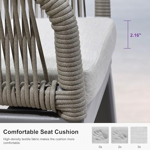 PURPLE LEAF 29" Bar Height Stools Set of 2 Water Repellent, Light Grey - Image 6