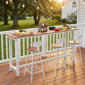 Outside Patio Bar Table Extra Long 47.2"-102.4", Outdoor Wood High Bar Table by MISXEOE
