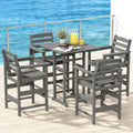 5 Pcs HDPE Bar Height Adirondack Chairs and Table Set by nevilywood