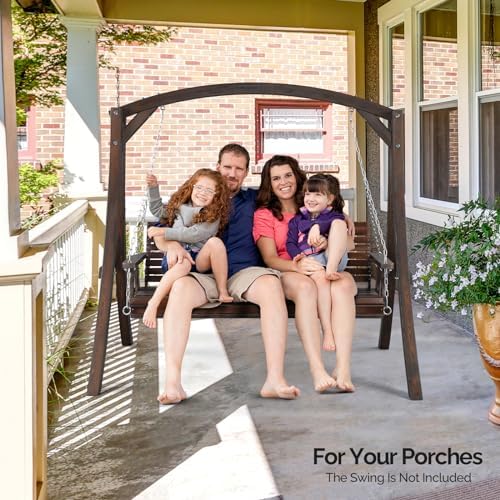 VINGLI 6.7FT Wooden Porch Swing Frame, 1000-lb A-Frame Stand - Image 6