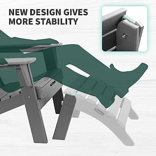 Folding Adirondack Ottoman Set of 2, Outdoor Foot Rest, Patio Footstool - Image 4