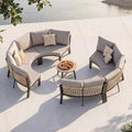 Luxury Patio Furniture Set for 10 People, 7-Piece Curved Patio Conversation Sets by ComfCove