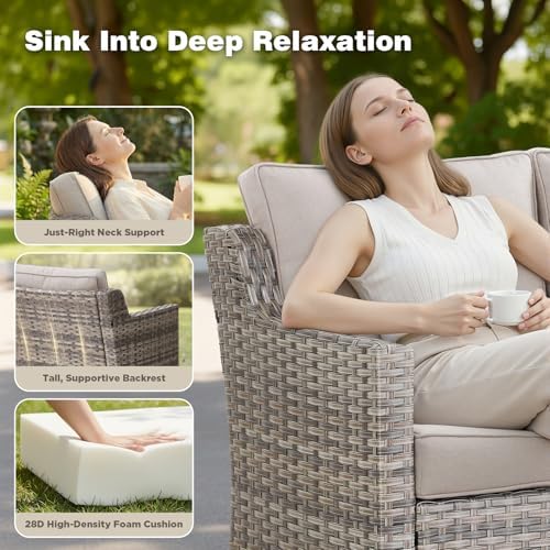 Patio Wicker Swivel Rocker Patio Chairs - Image 3