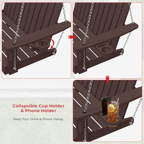 Savannah 4ft Outdoor HDPE Farmhouse Hanging Porch Swing - Image 3
