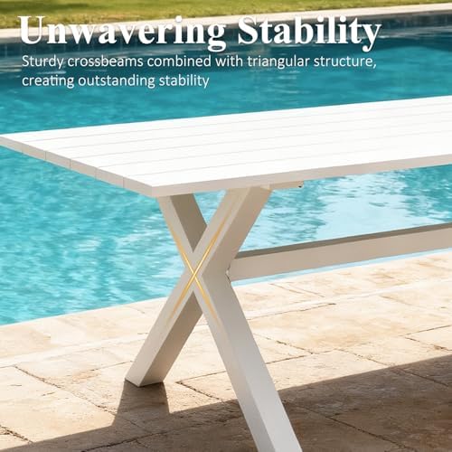 7 Pieces Outdoor Patio Dining Set, Aluminium Rectangular Dining Table and - Image 6