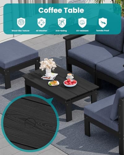 SERWALL 3 Pieces Patio Conversation Set, Loveseat - Image 6