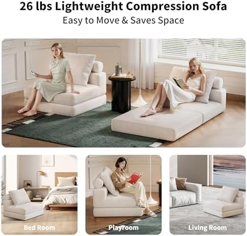Folding Sofa Bed, 3-in-1 Convertible Sleeper Chair Bed - Image 5
