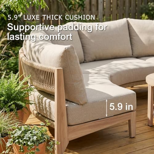 Outdoor Wicker Curved Sofa - Image 6